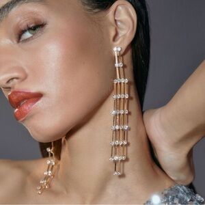 Anthropologie ladder drop rhinestone earrings NWT
